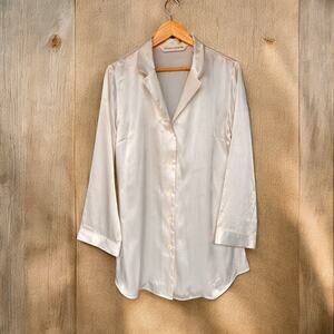 Victoria’s Secret Vintage Luxurious Satin Ivory Champagne Nightgown Nightie Med